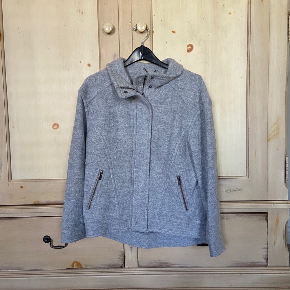 Wool Banana Republic Cocoon Gray Zip Moto Jacket - Picture 7 of 7